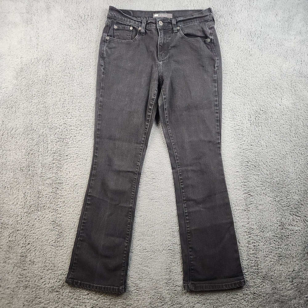 Levi's 515 Bootcut Jeans Womens 4 Mid Rise Black Stretch Classic Denim Pants